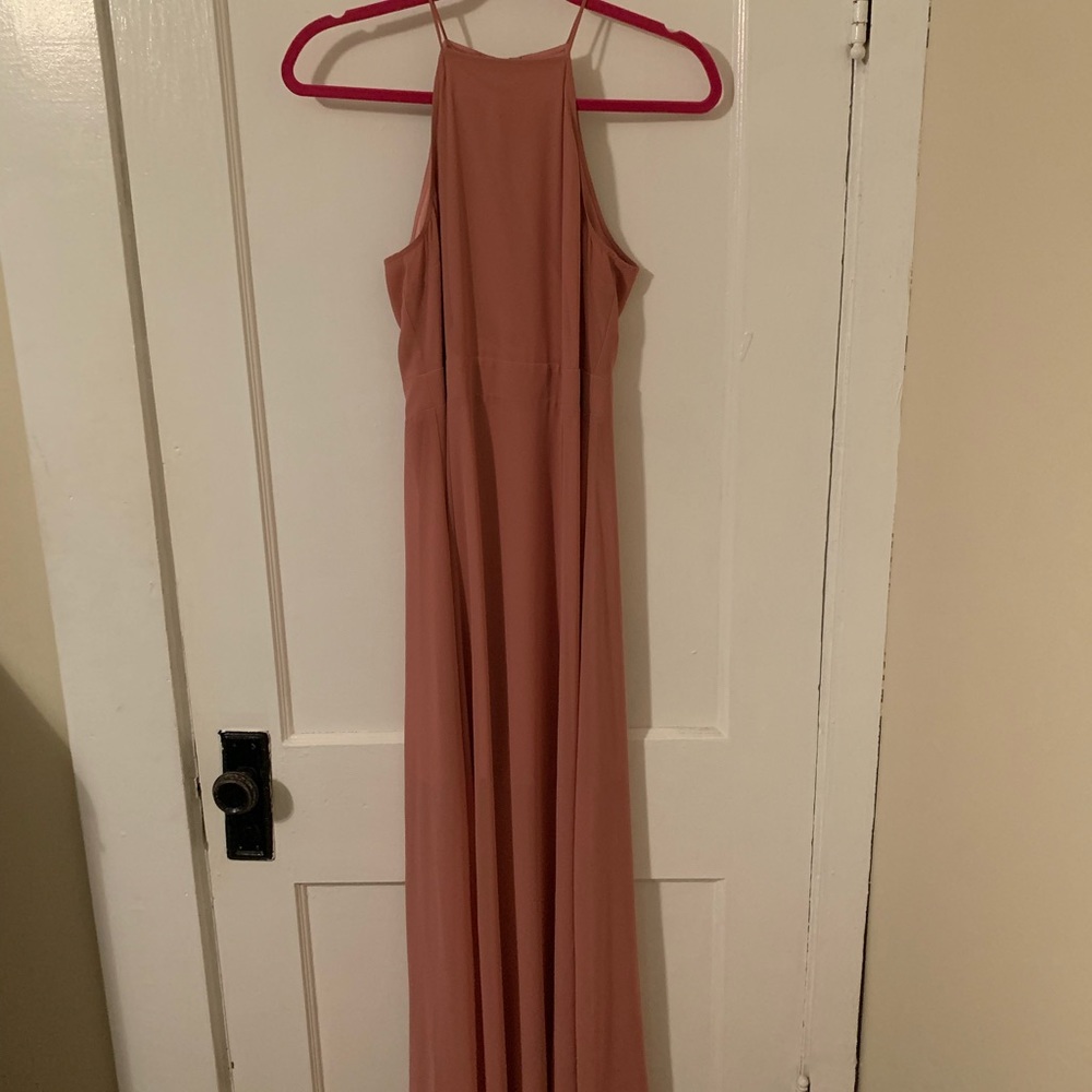 Like New Terracotta High-Neck Maxi Express Dress